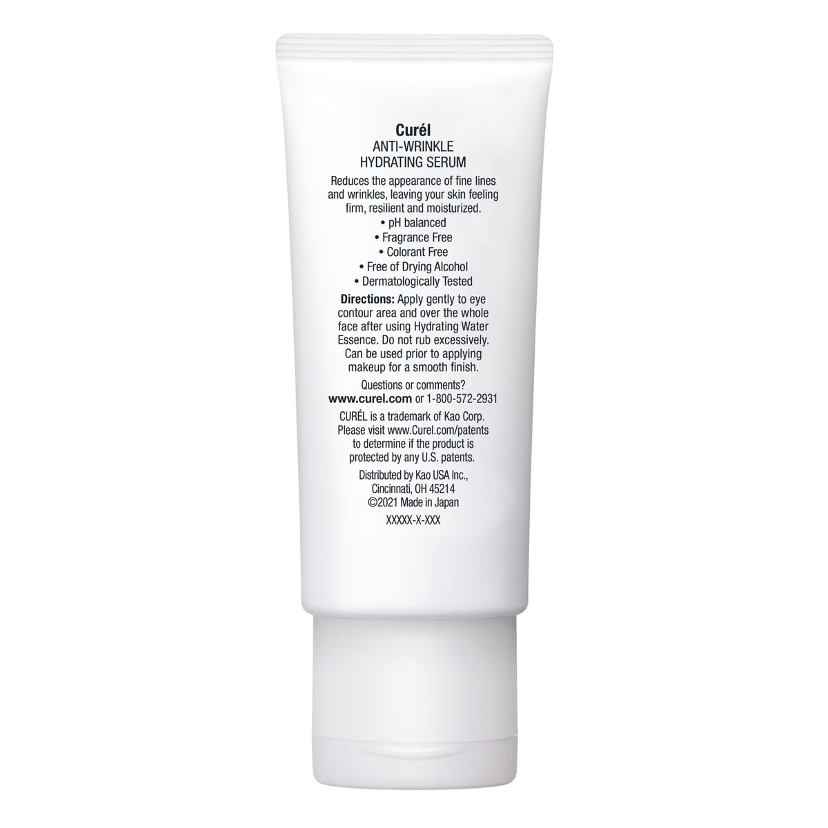 Curel serum on a bathroom vanity conveying gentle daily skincare ritual