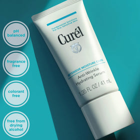 Curel pump dispensing serum demonstrating easy, controlled application