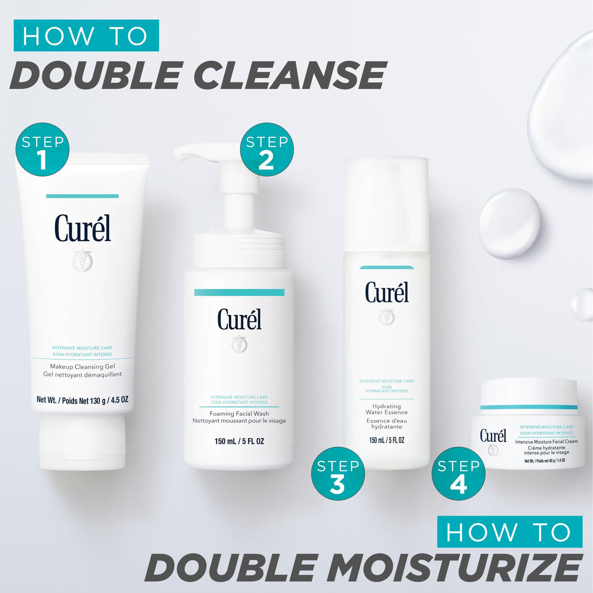 Curel travel kit held in hand for size comparison and easy portability benefit