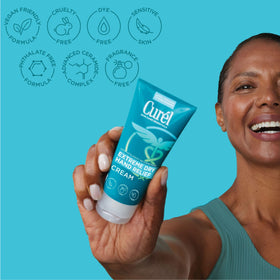 Curel tube open dispensing lotion for easy application benefit