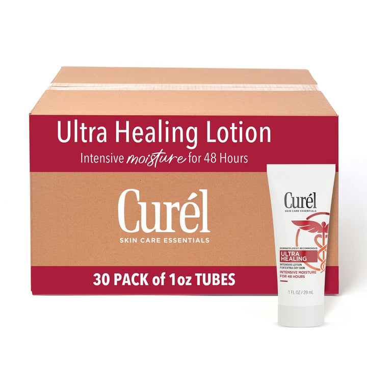 Curel front packaging showing 1 oz tube and brand benefits