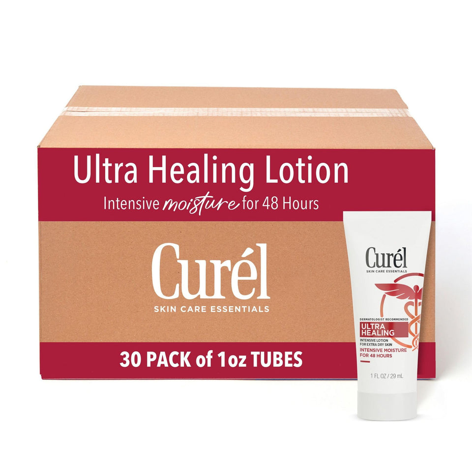 Curel front packaging showing 1 oz tube and brand benefits