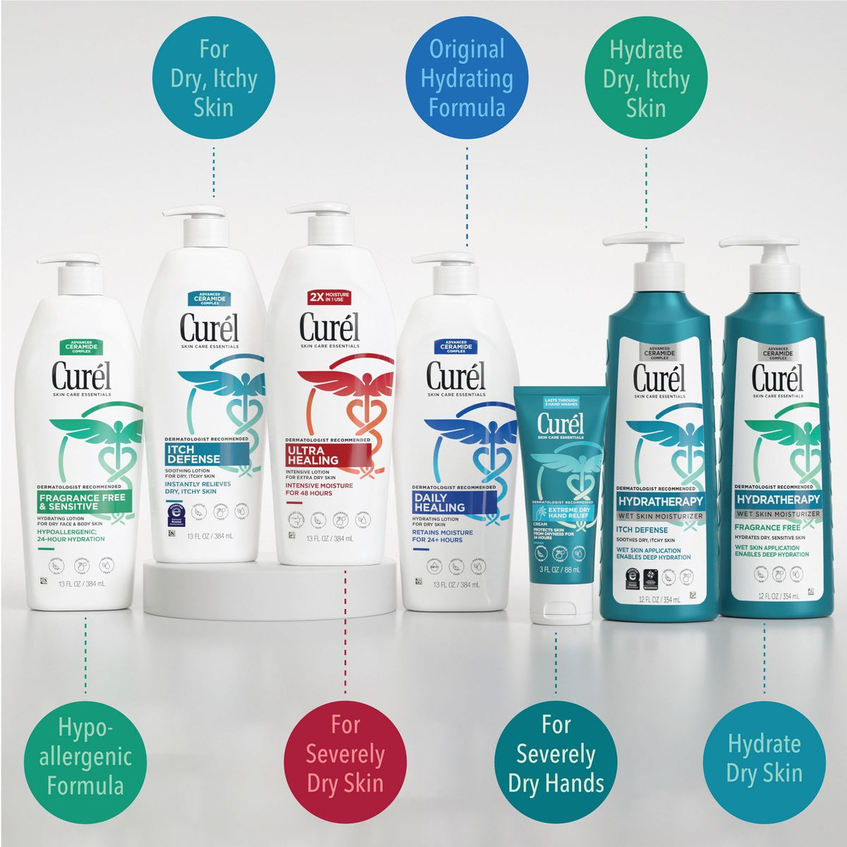 Curel pack of 30 small tubes displayed for value and convenience