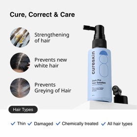 Cureskin being applied to scalp roots, demonstrates targeted pigment support