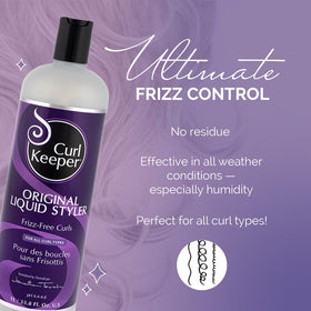 Curl Keeper cream-like liquid texture close-up highlighting lightweight glide benefit