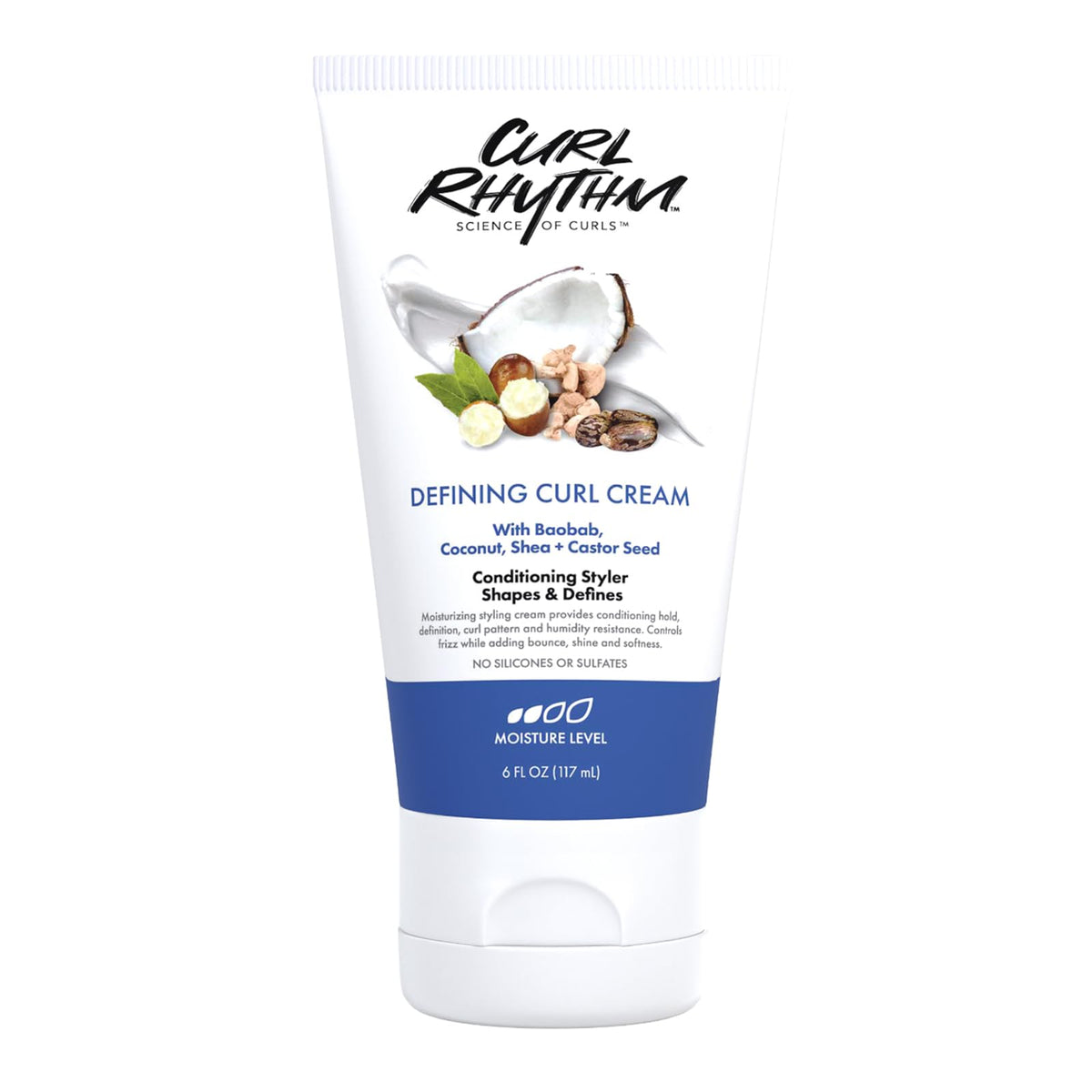 Curl Rhythm front packaging showing product and benefits