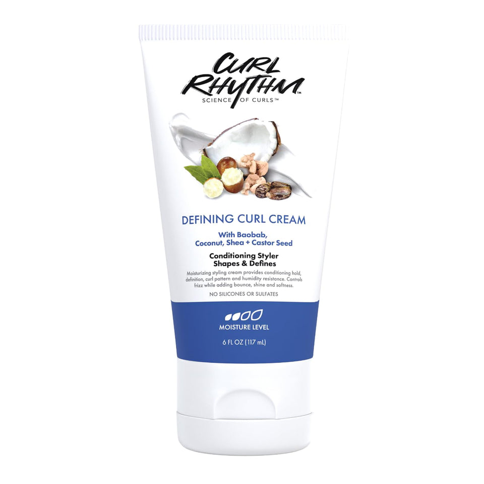 Curl Rhythm front packaging showing product and benefits