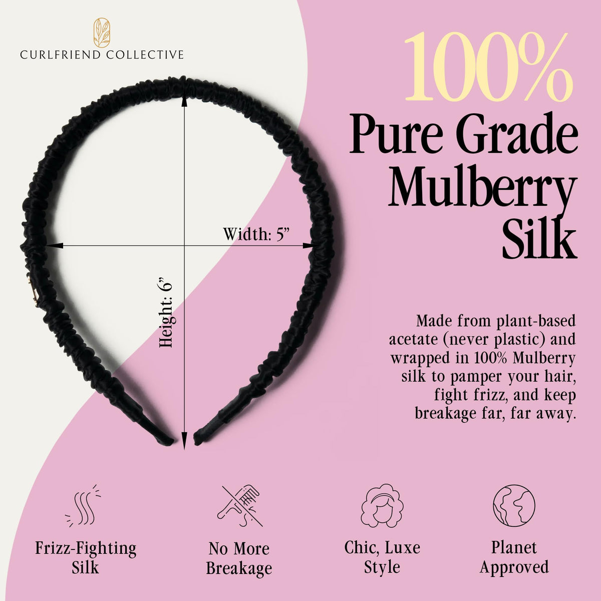 Curlfriend Collective acetate base detail visible for sturdy, hair-friendly support