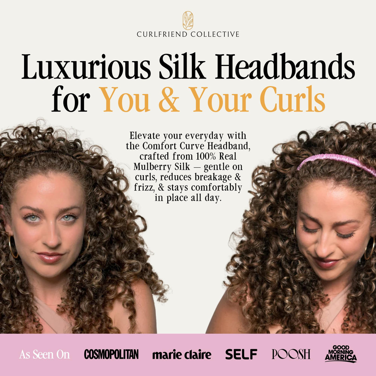 Curlfriend Collective close-up of Mulberry silk texture highlighting low-friction benefit