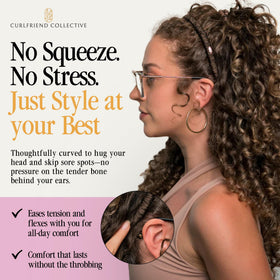 Curlfriend Collective underside showing acetate core and curved shape benefit: shape retention