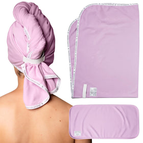 Curlfriend Collective lilac locks front packaging showing towel duo and benefits