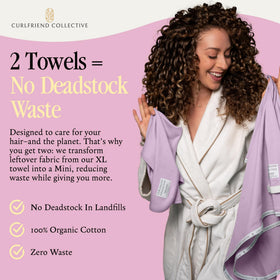 Curlfriend Collective lifestyle bathroom scene with towel duo used after shower
