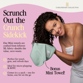 Curlfriend Collective Mini tucked inside gym bag for quick post-workout drying
