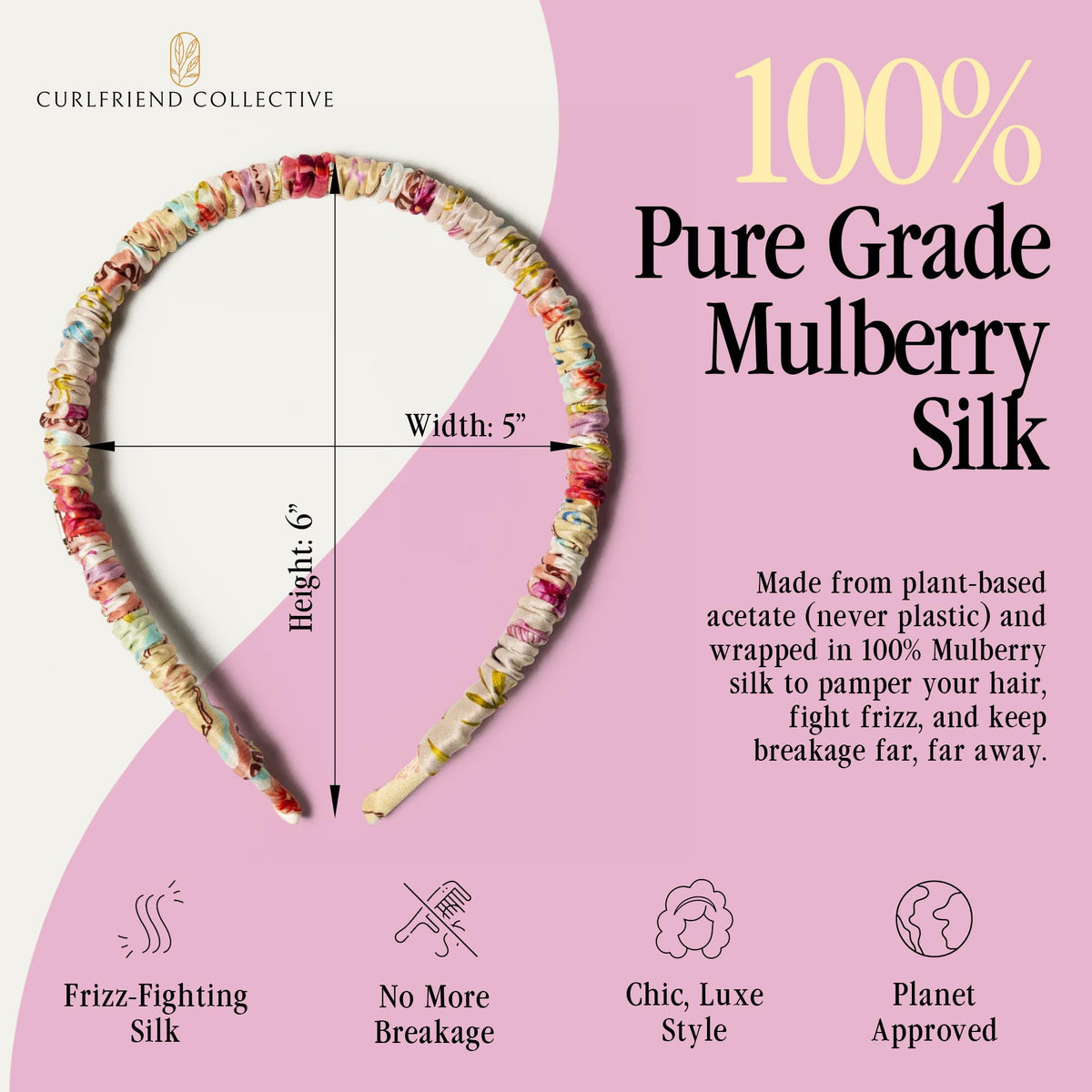 Curlfriend Collective side angle showing comfort curve that prevents headaches and pressure