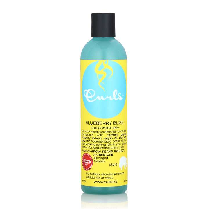 Curls Blueberry Bliss front packaging showing brand and product benefits