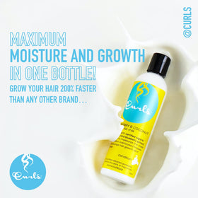 Curls pump dispenser detail highlighting easy, mess‑free application benefit