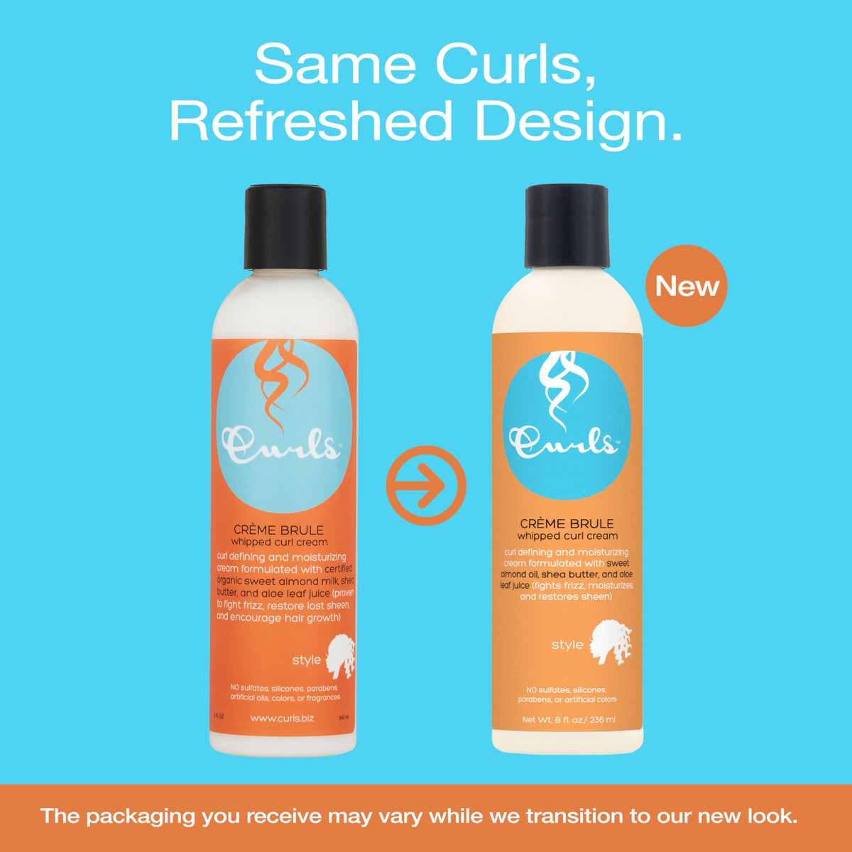 Curls Crème Brule whipped cream close-up texture demonstrating smooth spreadable hydration