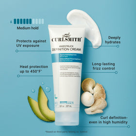 CURLSMITH cream texture close-up illustrating smooth gel-in-oil feel and hydration