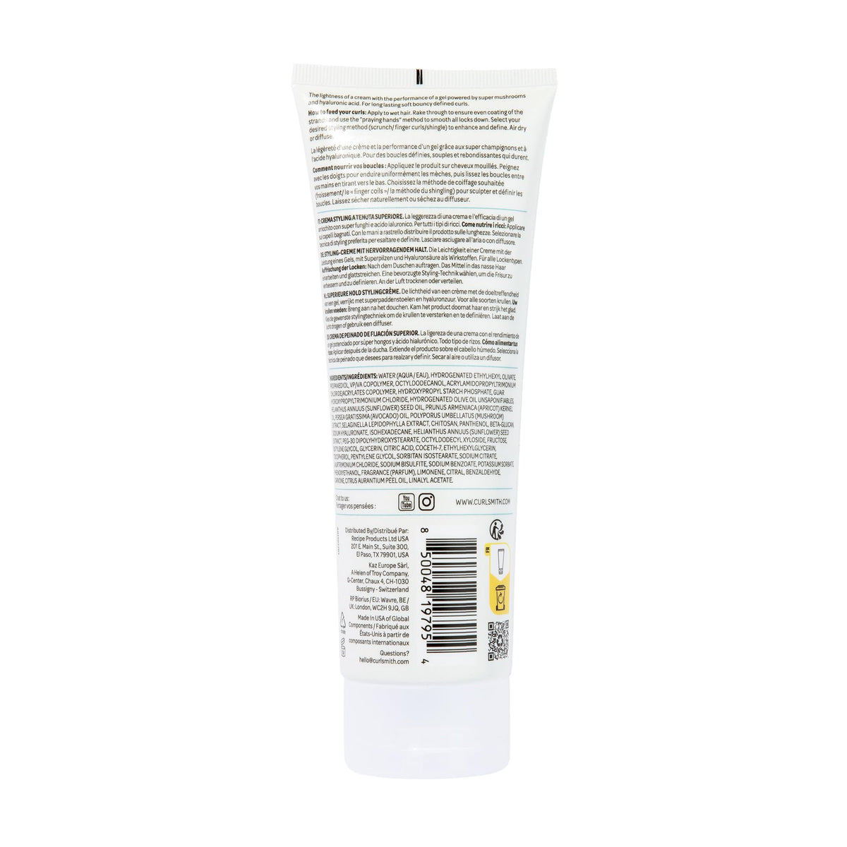 CURLSMITH cream in a travel bag suggesting portability and styling on the go