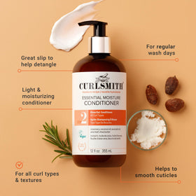 CURLSMITH creamy conditioner texture close-up demonstrating lightweight hydration