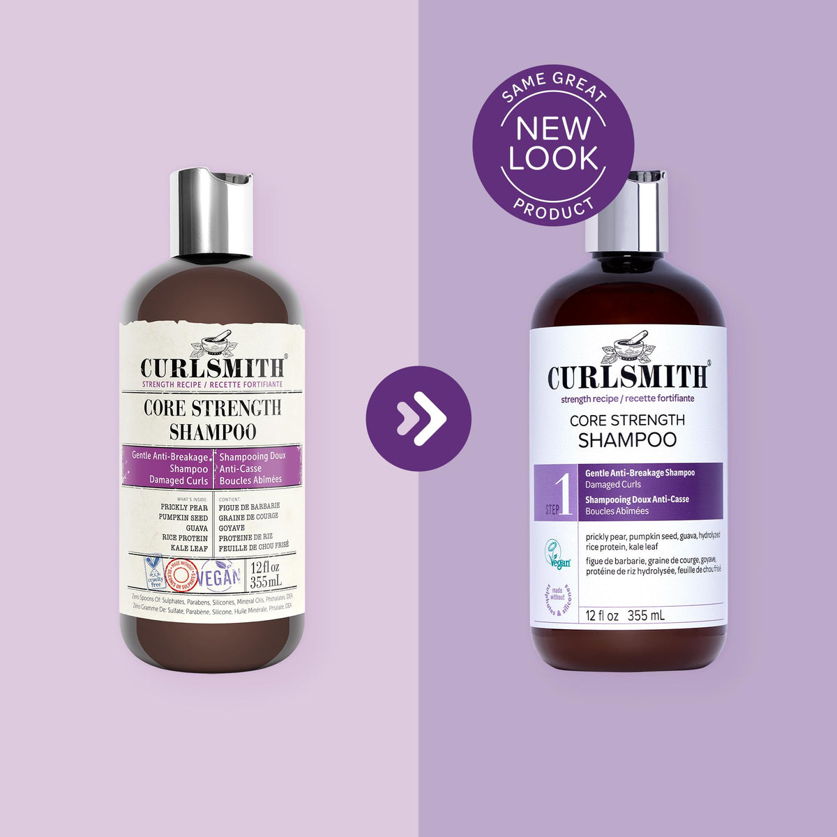 CURLSMITH bottle staged in bathroom to inspire routine use