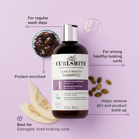 CURLSMITH pump dispensing creamy lather for easy application