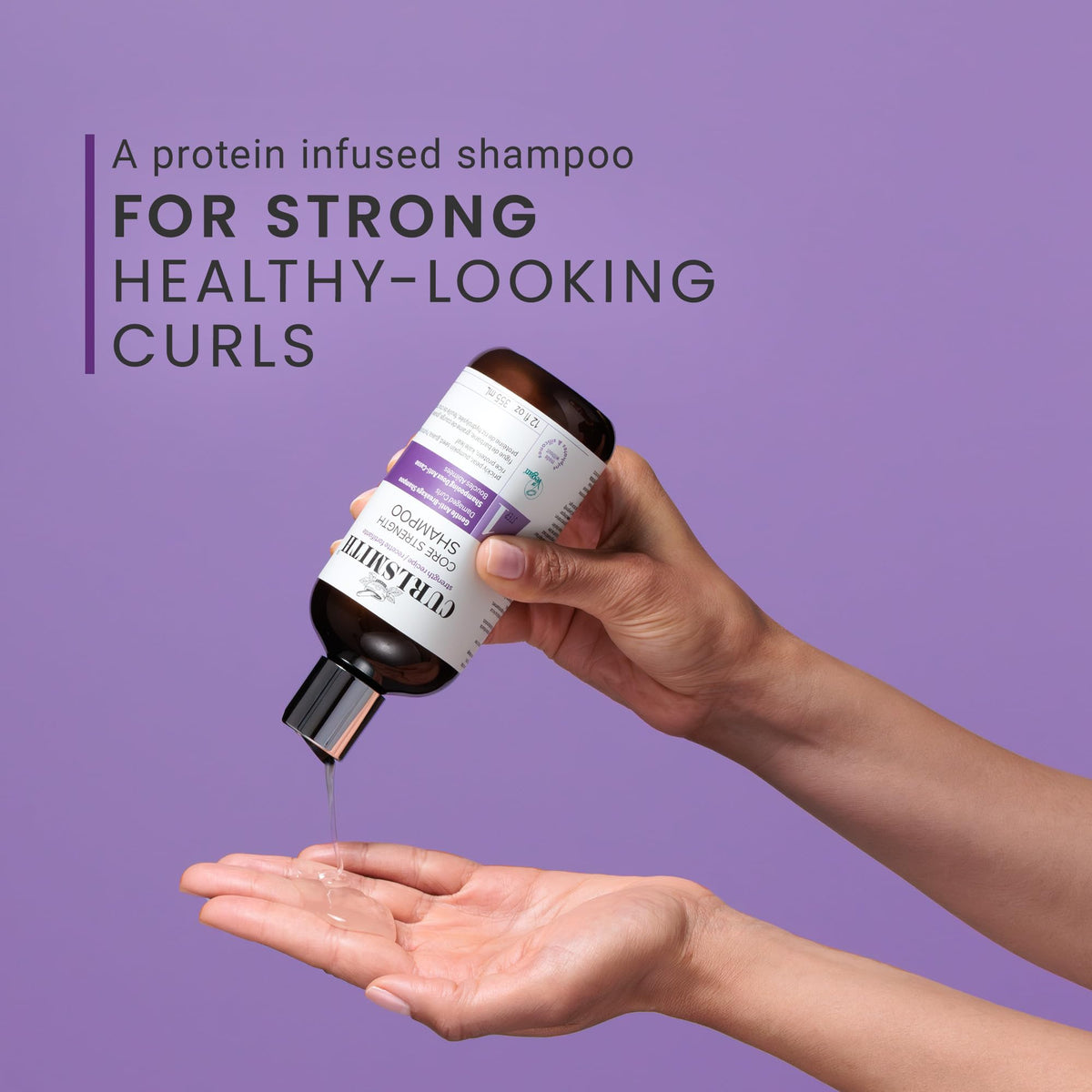 CURLSMITH creamy foam texture illustrating lightweight cleansing