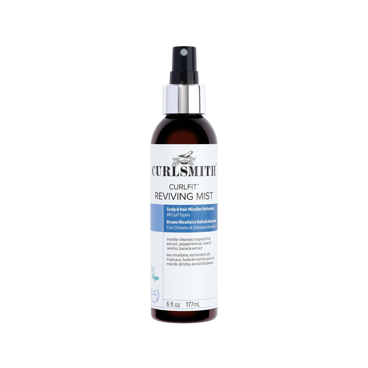 CURLSMITH front packaging showing CurlFit Reviving Mist benefits
