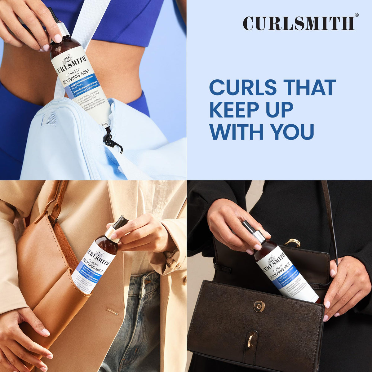 CURLSMITH label highlighting micellar water and tropical extracts