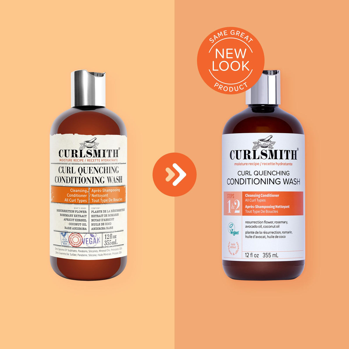 CURLSMITH detangled defined curls after co-wash showcasing smoothness