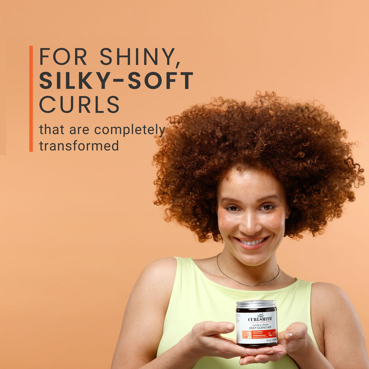 CURLSMITH before and after curls showing improved softness and shine