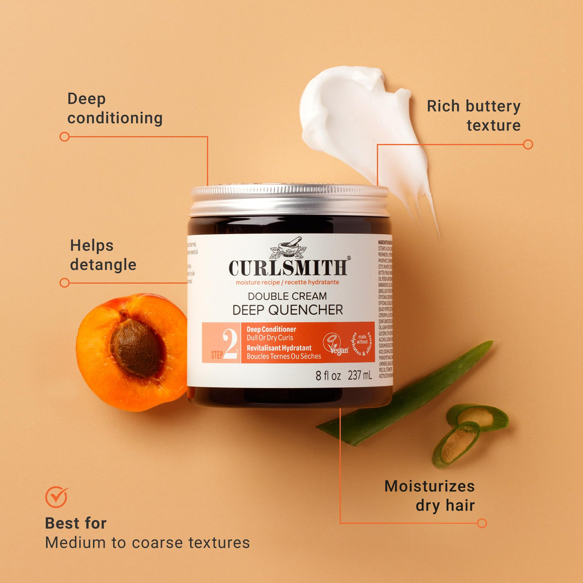 CURLSMITH close-up texture of cream demonstrating thick hydrating formula