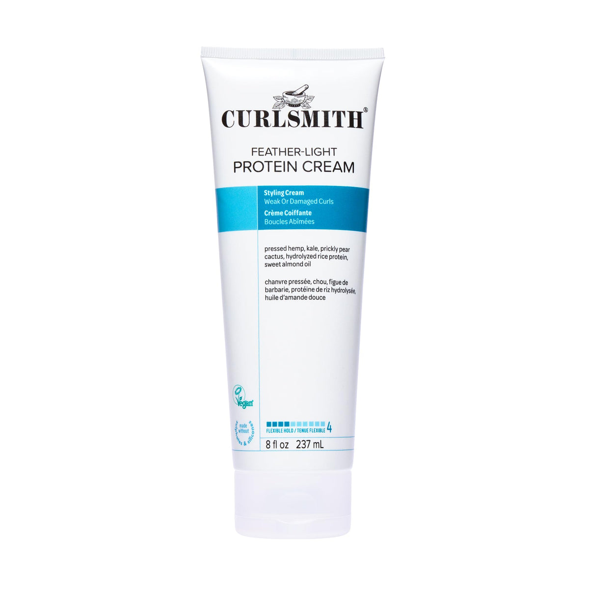 CURLSMITH front packaging showing product and benefit of flexible hold
