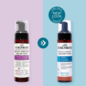 CURLSMITH label close-up highlighting rice protein and vegan formula