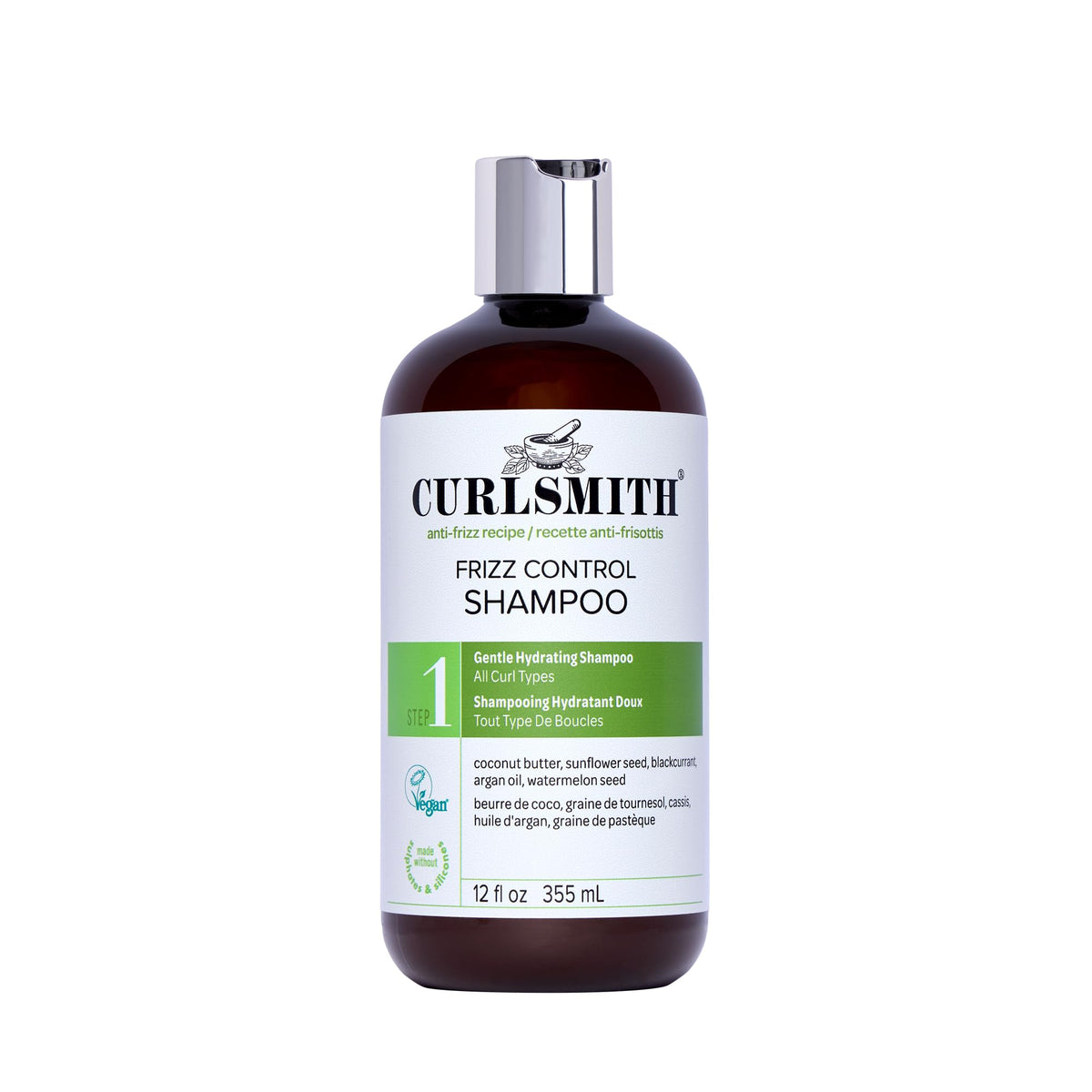 CURLSMITH front bottle view showing brand and product for quick identification and benefit