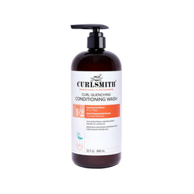 CURLSMITH front packaging of the 32 oz conditioning wash showing product identity and convenience