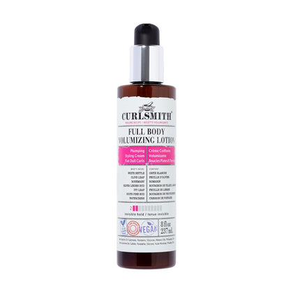 CURLSMITH front packaging showing volumizing lotion and size benefit