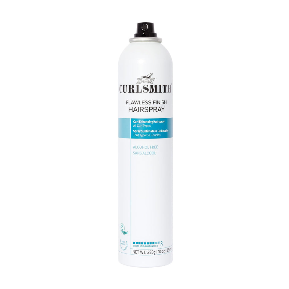 CURLSMITH front packaging showing elegant bottle and benefit strong hold