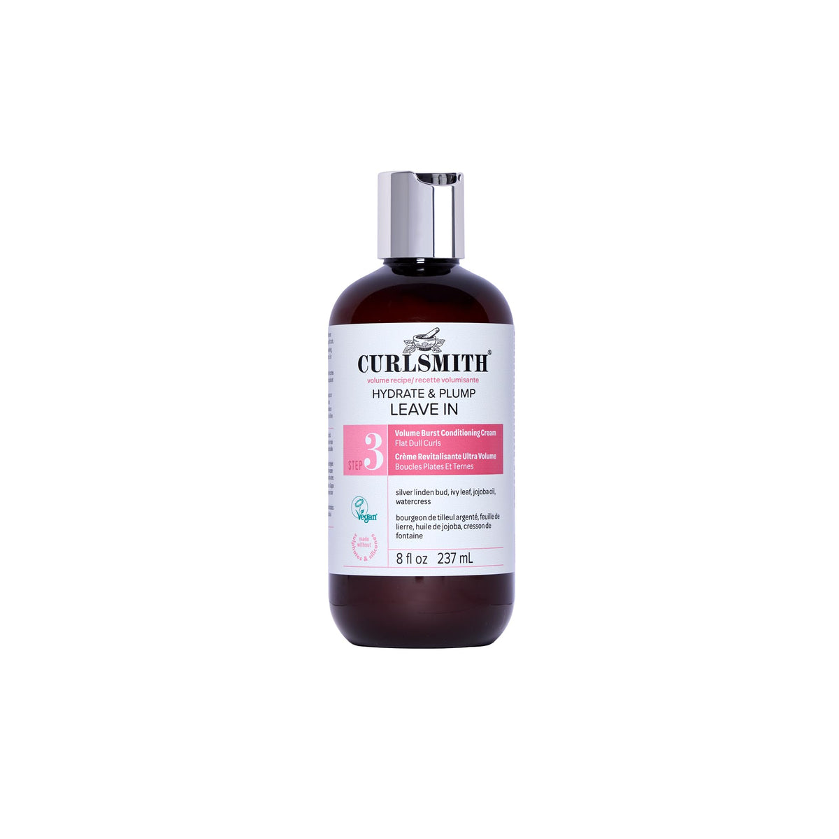CURLSMITH front packaging showing lightweight volumizing leave‑in benefit