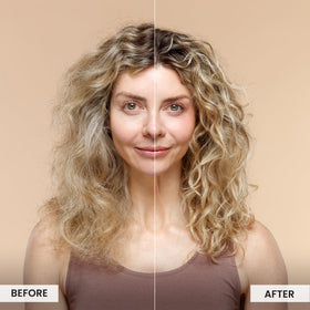 CURLSMITH balm in hand being scooped for easy, controlled application benefit