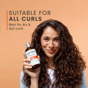 CURLSMITH label close-up highlighting vegan and sulfate-free benefits