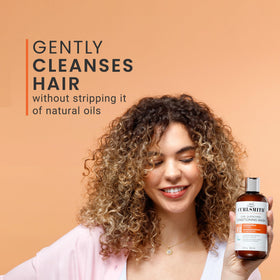 CURLSMITH label detail highlighting vegan and sulfate-free benefits and ingredient transparency