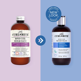 CURLSMITH ingredient label detail highlighting protein-rich formula benefits