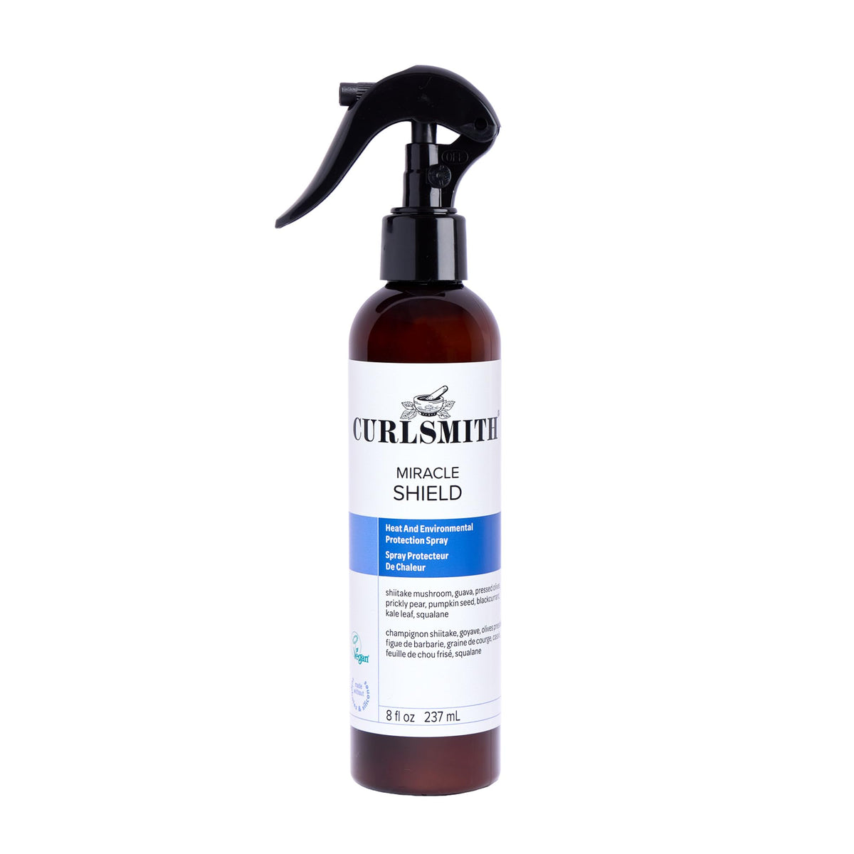 CURLSMITH Miracle Shield front packaging showing bottle and label benefits