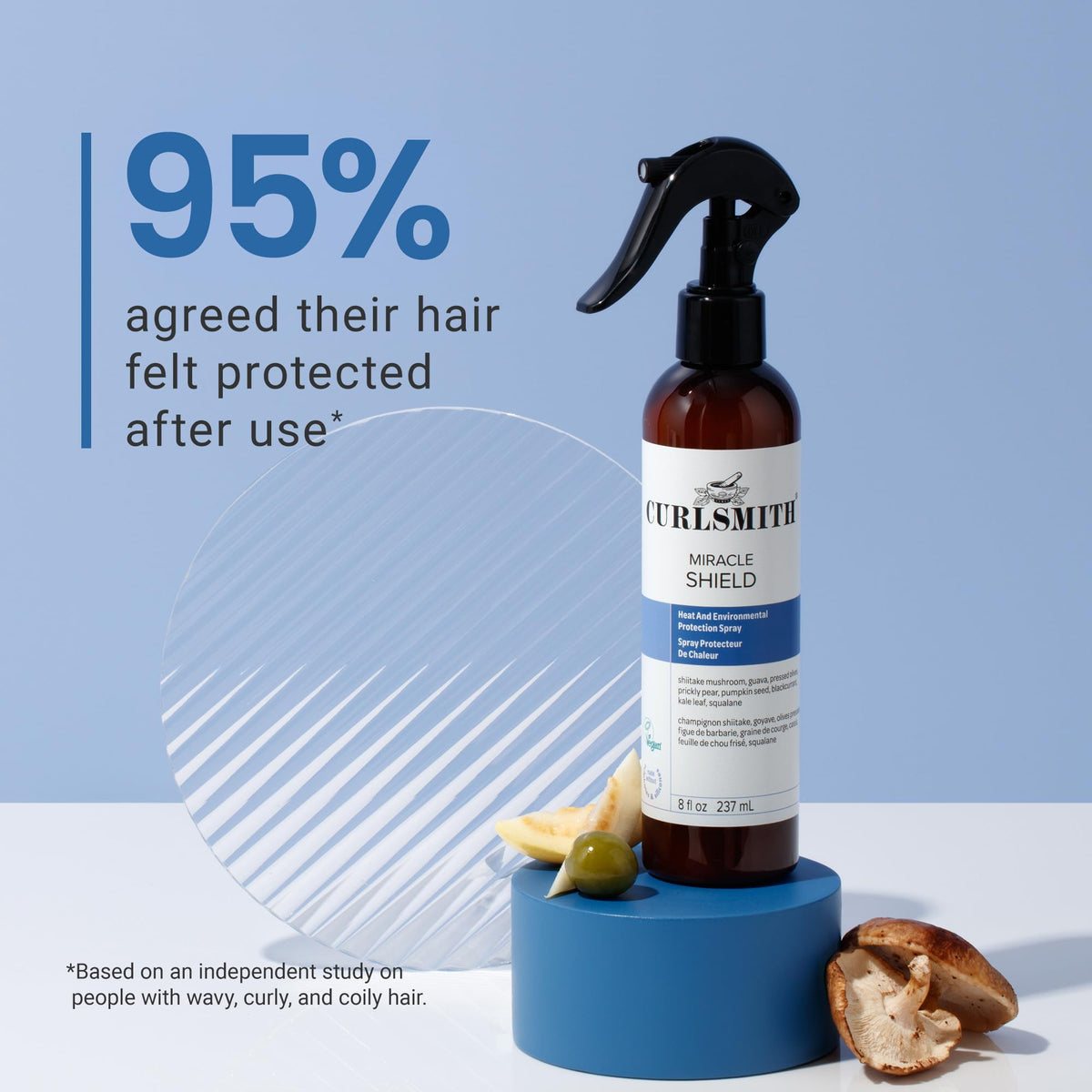 CURLSMITH Miracle Shield ingredient shiitake mushroom close-up for strengthening