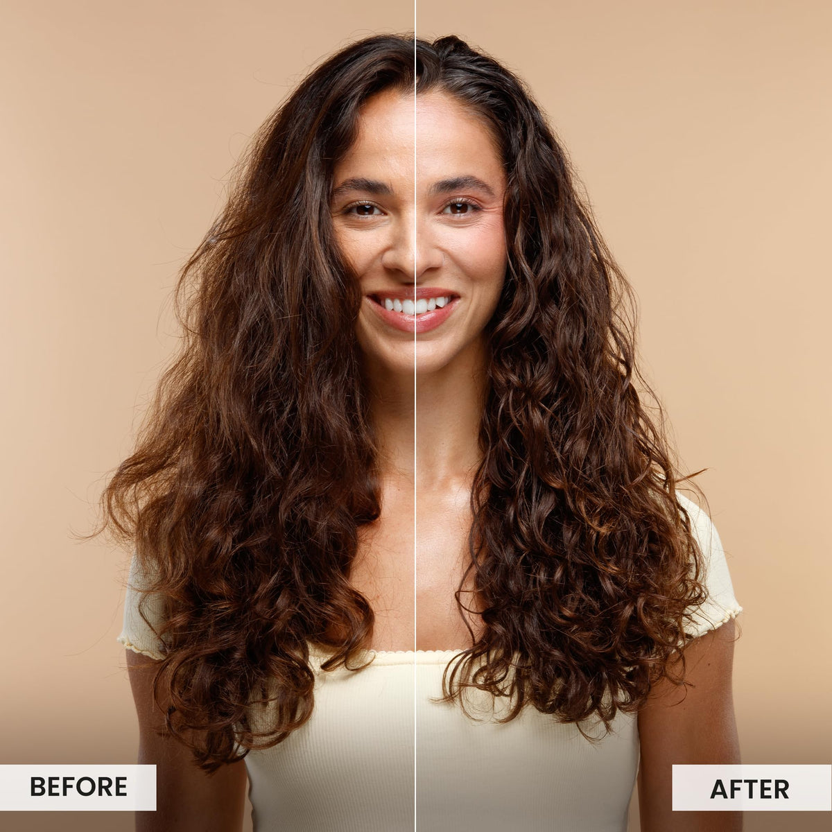 CURLSMITH dispensing mousse spray demonstrating easy application benefit