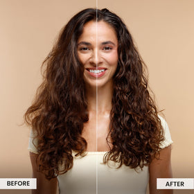 CURLSMITH dispensing mousse spray demonstrating easy application benefit