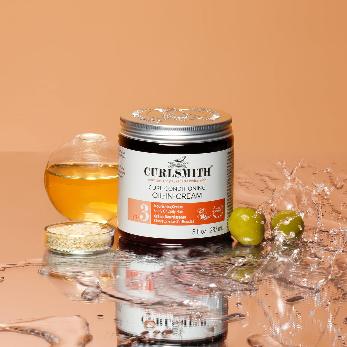 CURLSMITH 8 oz jar shown with ruler for scale to confirm size and value