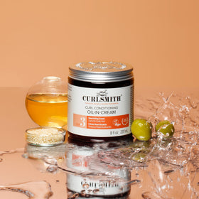 CURLSMITH 8 oz jar shown with ruler for scale to confirm size and value