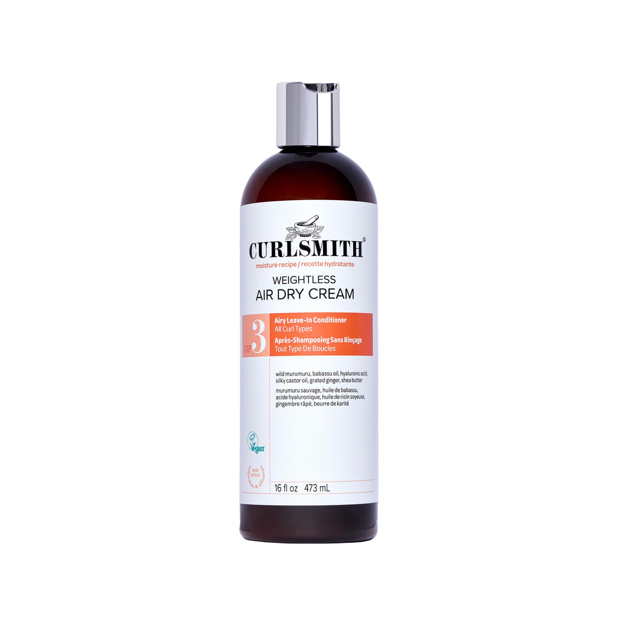 CURLSMITH jar front view showing product branding and clean packaging benefits